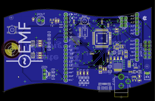 An image of the TiLDA badge PCB