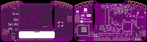 Rendering of the badge PCB